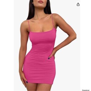 Shein curve 2Xl plus size hot pink mini dress NWOT